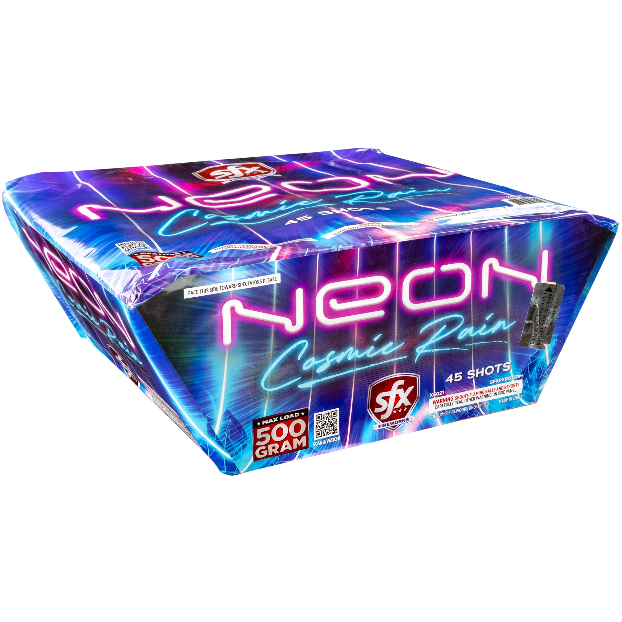 Neon Cosmic Rain: Superior Fireworks Retail