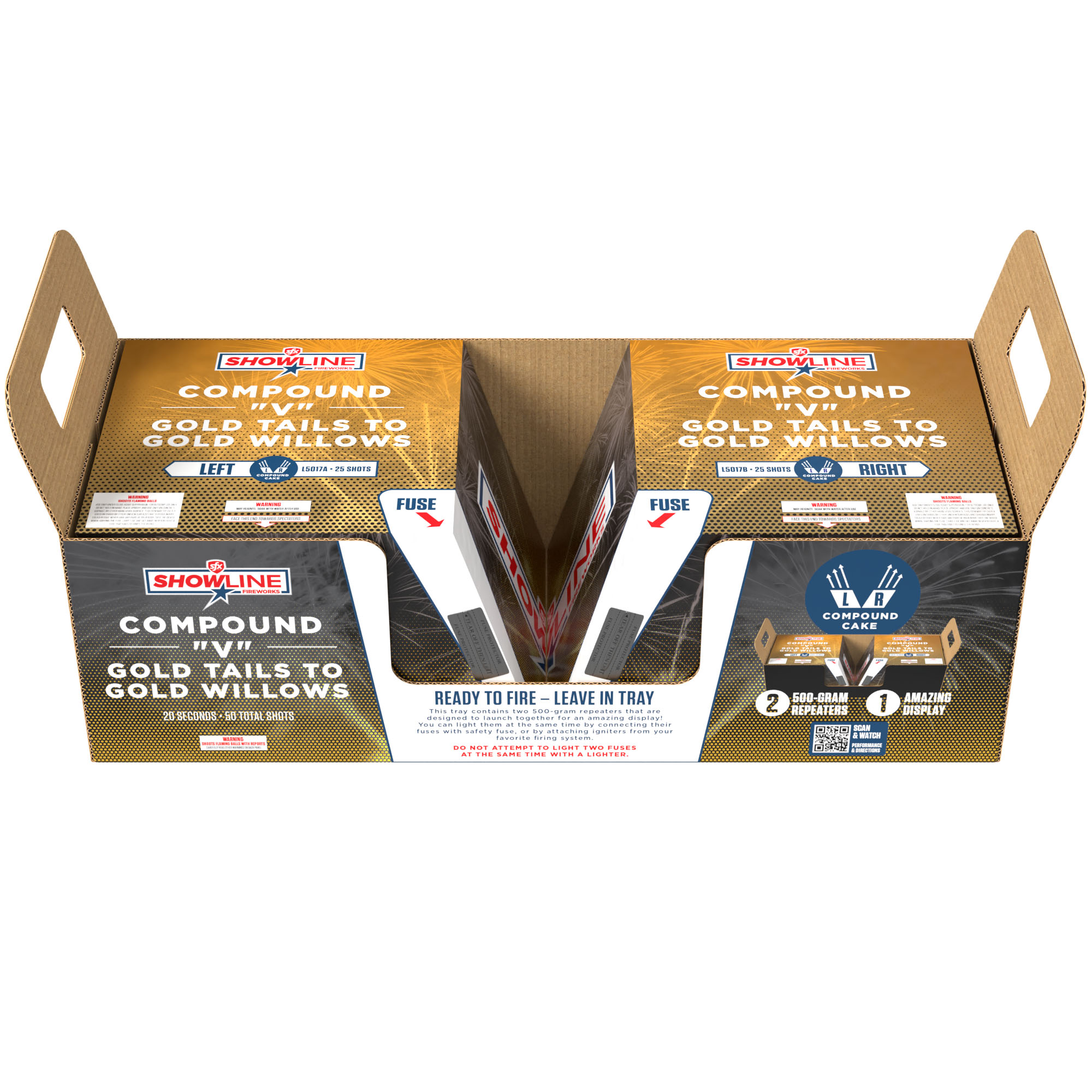 Compound "V" Gold Tails to Gold Willows Superior Fireworks Wholesale