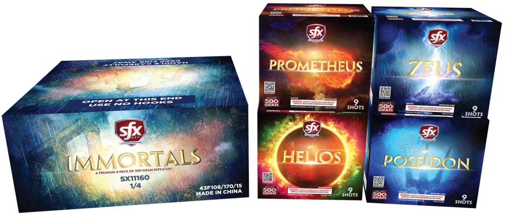 SFX Immortals, 500-gram Repeaters, SFX Fireworks