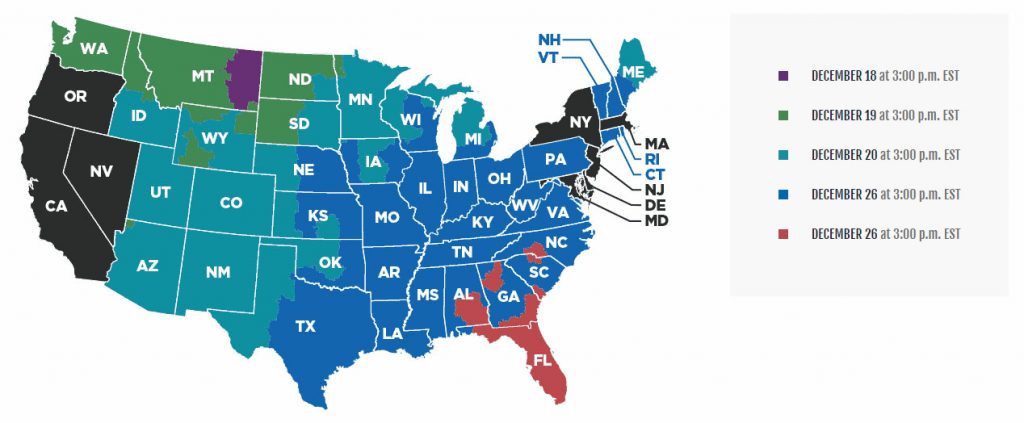 2018 Order Cutoff Map