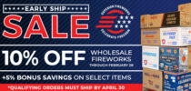 Early Ship Sale for Wholesale Fireworks