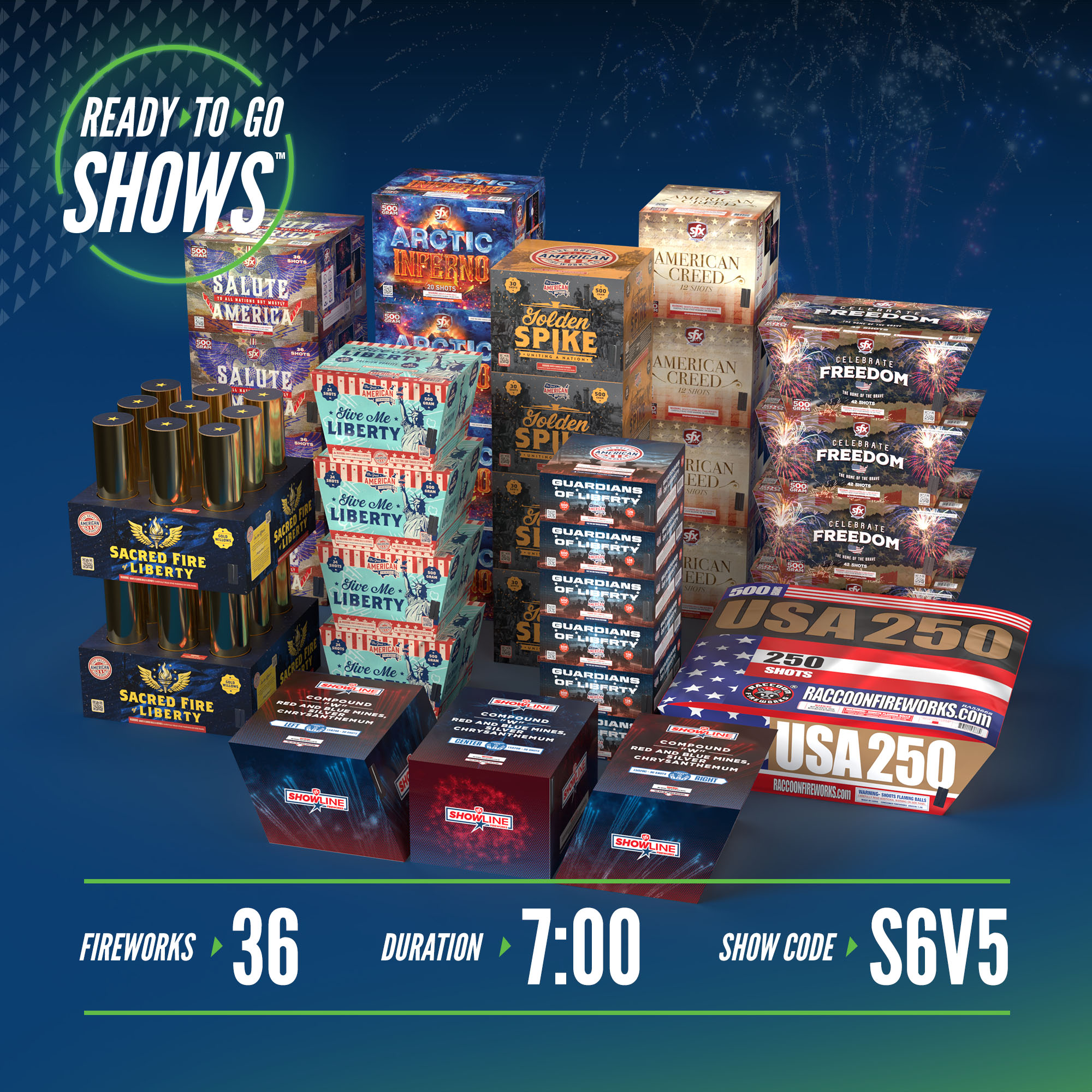 One Unit Firework 250 United (1 Position): Superior Fireworks Wholesale