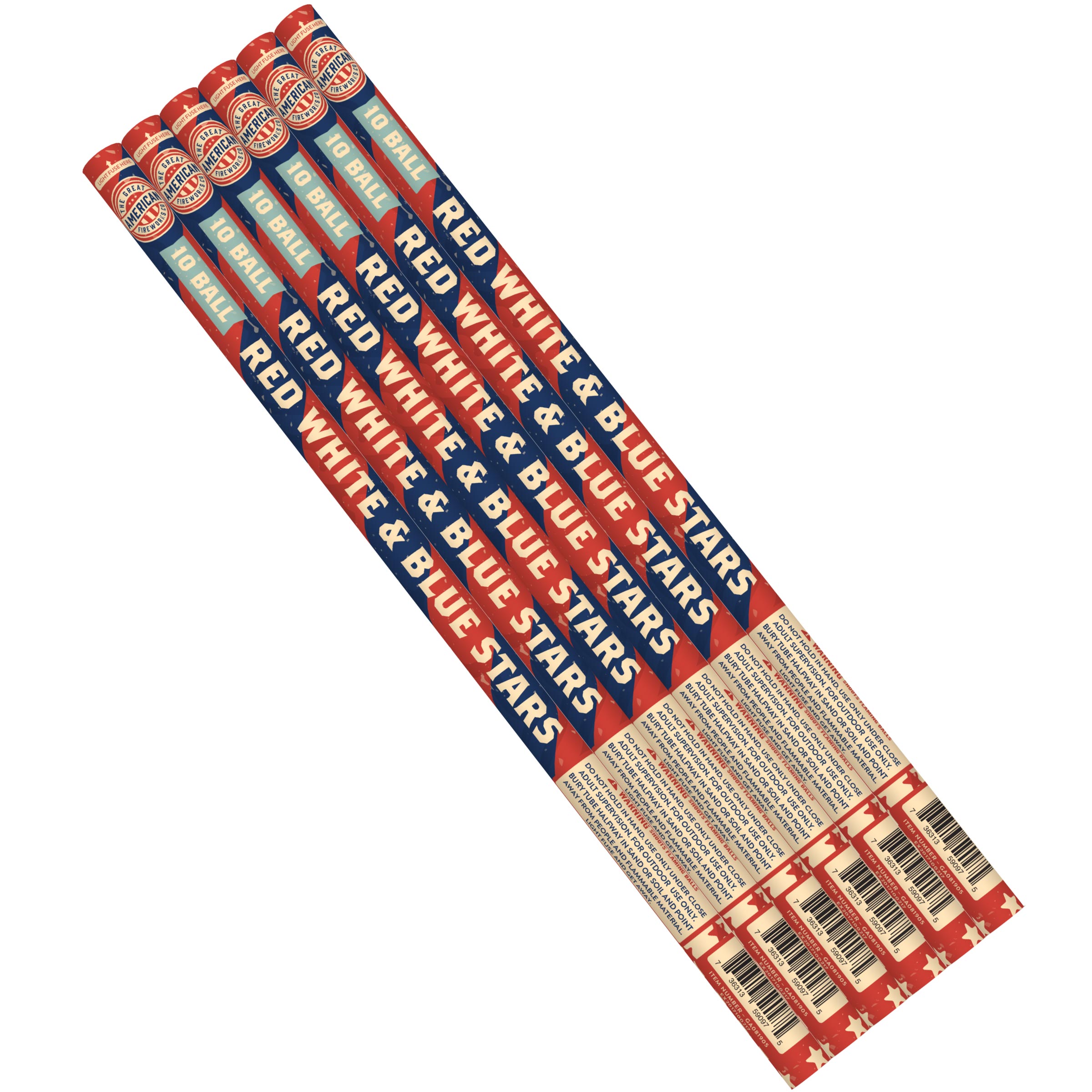 【クリスマスセール】USMハラー チューブ730mm 4本セット Red, White, and Blue Candle: Superior Fireworks Wholesale